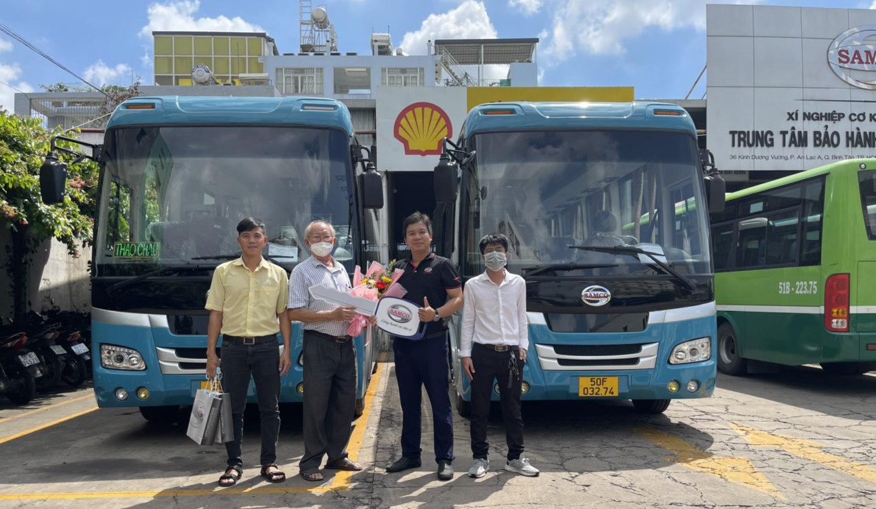 bàn giao lô 10 xe khách Samco 29 chỗ