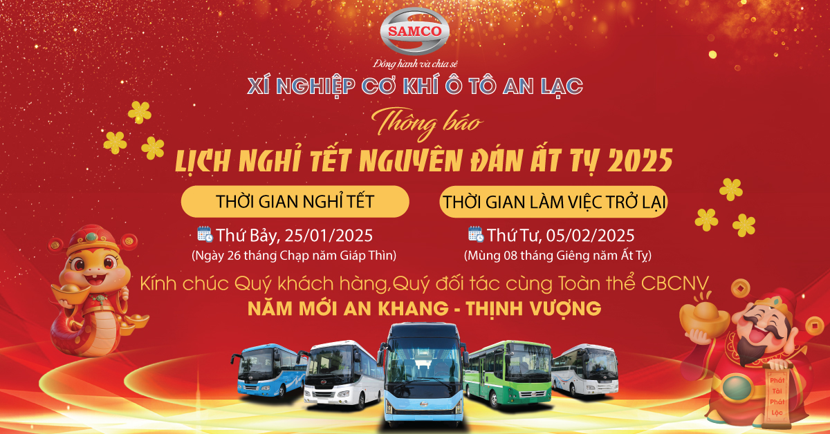 Samco An Lạc thông báo lịch nghỉ Tết Nguyên Đán 2025