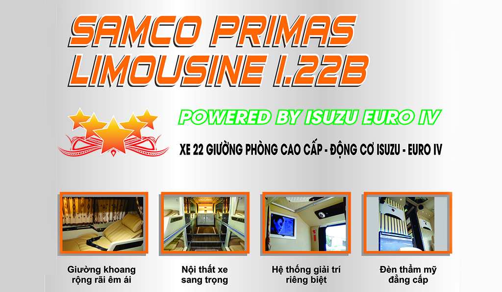 BÀN GIAO 2 XE KHÁCH SAMCO PRIMAS LIMOUSINE 22 GIƯỜNG VIP - CTY KUMHO SAMCO