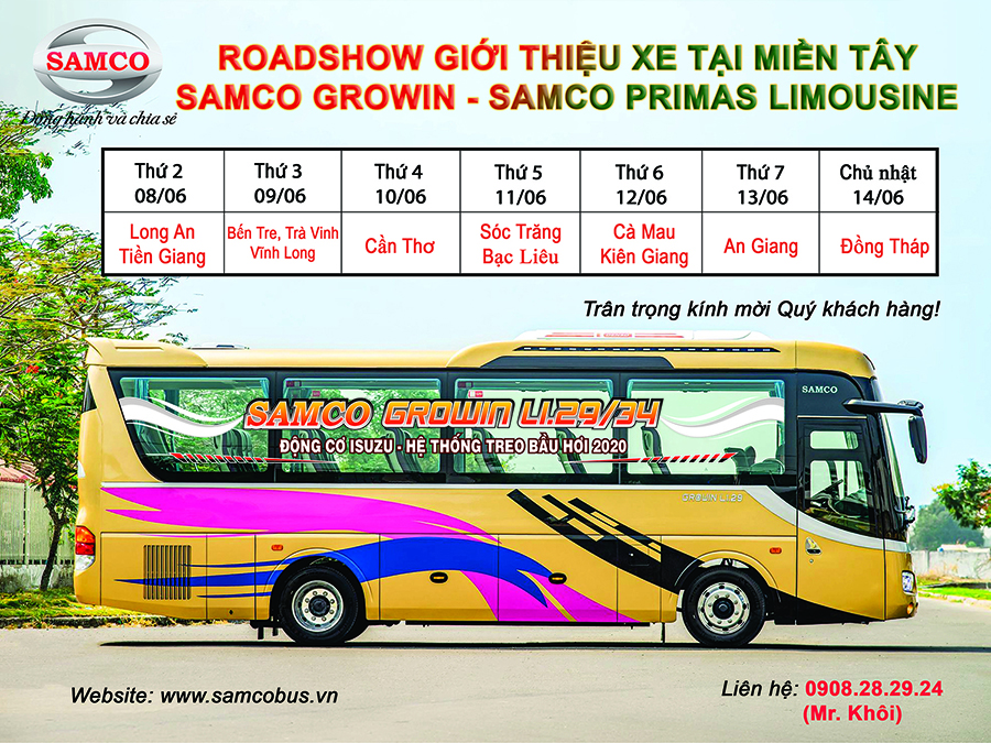 Lịch trình Roadshow samco miền tây