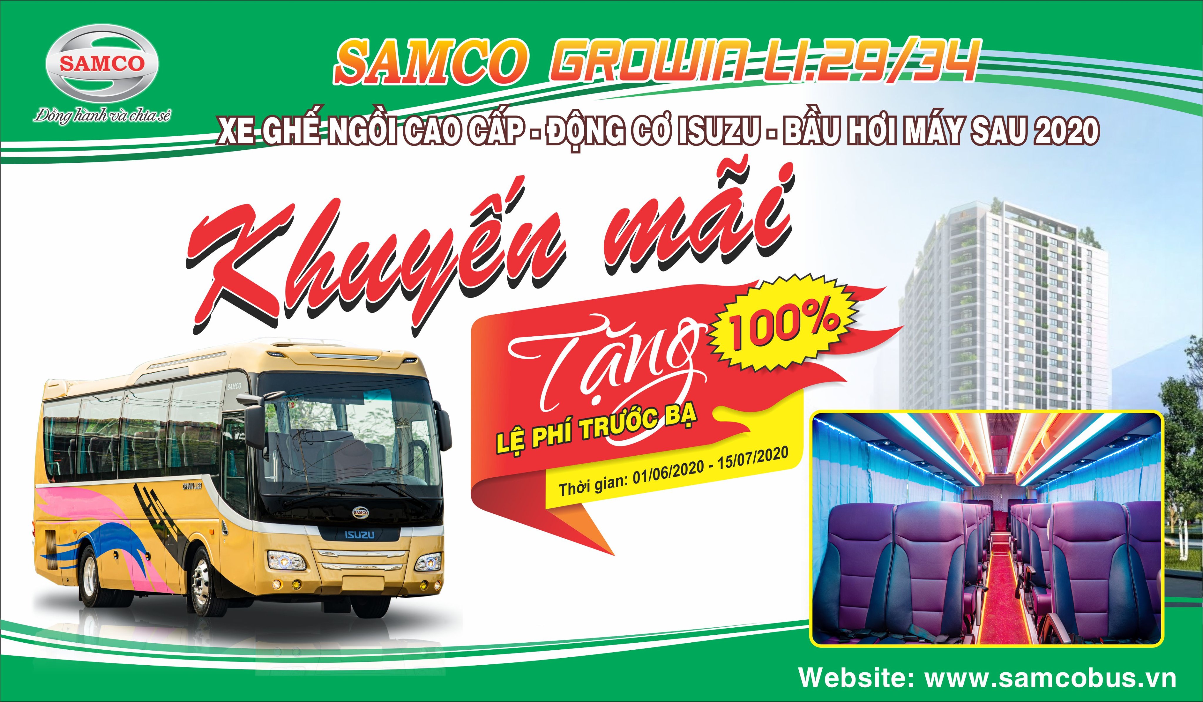 SAMCO ĐỒNG HÀNH KHÁCH HÀNG - KHUYẾN MÃI TẶNG 100% TRƯỚC BẠ